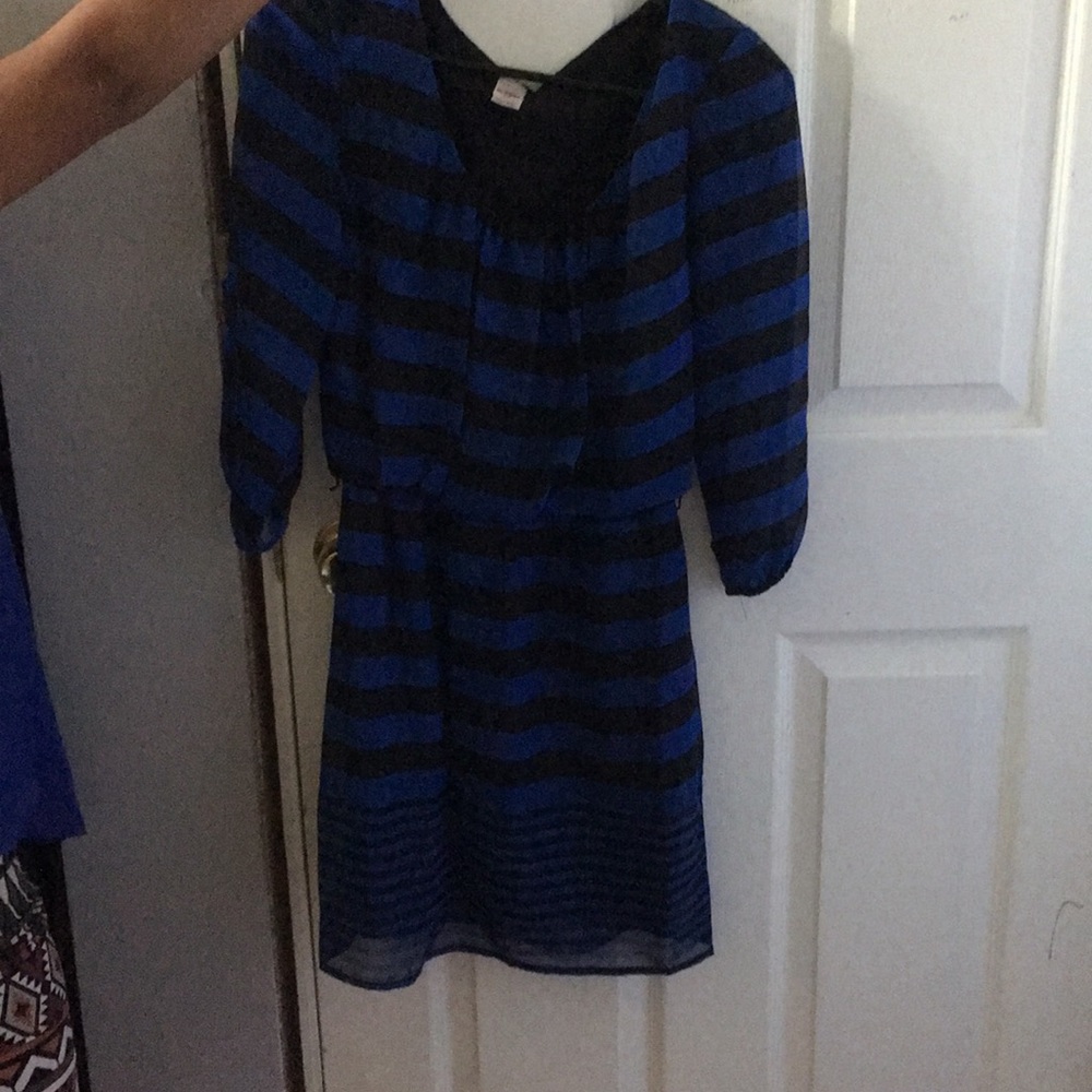 Blue dress.